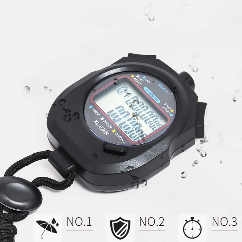 VOANZO Sport Stopwatch Timer 1/100 seconds Precision 60 Memories Large