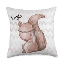 Layla name letters - name kids - meaning Throw Pillow