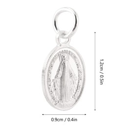 Virgin Mary Medal Silver, 925 Silver Ring Virgin Mary Necklace Christian Jewellery Oval Medallion Medal Pendant Necklaces