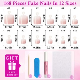168pc Ombre Press on Toenails Women Fake Toe Nails with Glue Tabs, Ombre Fake Toenails Press on Nails Toe Acrylic Nail Tips Short Square Glue Toenails Stick Artificial Toe Nails Press ons Pedicure