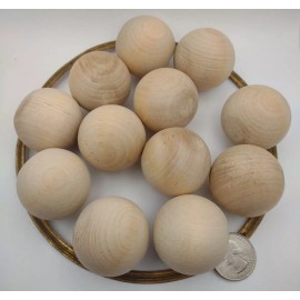 1-1/2" Dia. Unfinished Wood Round Ball Spheres 12pc Packs Lot #WS09