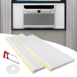 Memrita Window AC Side Panels for Window AC Units,Fits Up to 17" H x 10" W,Double Layers Adjustable Side Insulation Panels Kit for Window Air Conditioner Replacement, 2 Pack