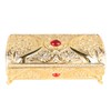 Vintage Metal Jewelry Box Rectangle Delicate Pattern Trinket Box with