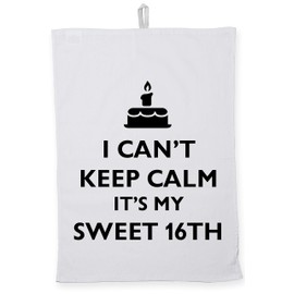 Hippowarehouse I can't keep calm it's my sweet 16th Tea Towel Eco Printed Dish Cloth Kitchen accessory 50cmx70cm 100% Cotton