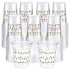 100 Pack 16 oz Christmas Clear Plastic Cups with Lights