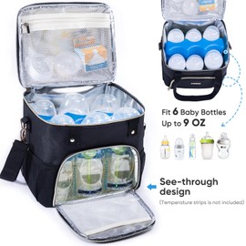 Breastmilk Cooler Bag with Ice Pack for 6 Mam Bottles Cooler Bag - Breast Pump Bag for Baby Bottles 4oz - 9 Ounce - Breastmilk Storage Bag - Bottle Cooler Bag for Daycare,Insulated Bottle Bag