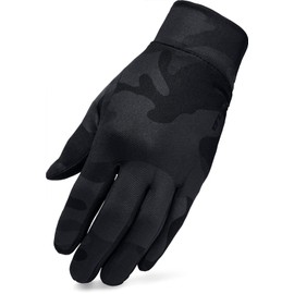 TSLA Men and Women Cold Weather Running Gloves, Fleece Lined Thermal Winter Gloves, Lightweight Sports Cycling Gloves YZV15-WBK Large