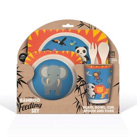 Lesser & Pavey LP42979 Zoo Animals Bamboo Eco-Friendly 5 Piece Dinner Set, Multicolour