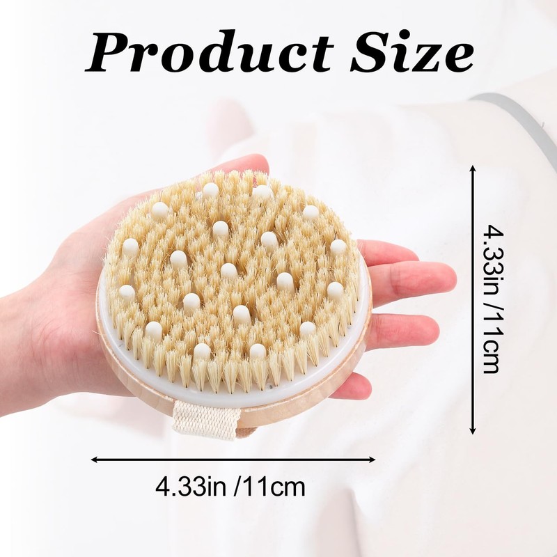 Dry Brushing Body Brush – Natural Bristle Exfoliating Brush for