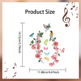 PLIGREAT 2 Pack Guitar Fret Markers Guitar Neck Fretboard Stickers Removable Flower Birds Decal DIY Guitars Decor Gifts for Bands Electric Bass Acoustic Guitars Players String Instrument Decoration