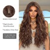 OUFEI Long Brown Wig With Bangs Wavy Wigs for Black