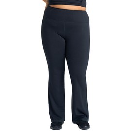 POPSUGAR Flare Leggings for Women, Bell Bottoms High Waisted Yoga Pants Women with Pocket Black Night Large