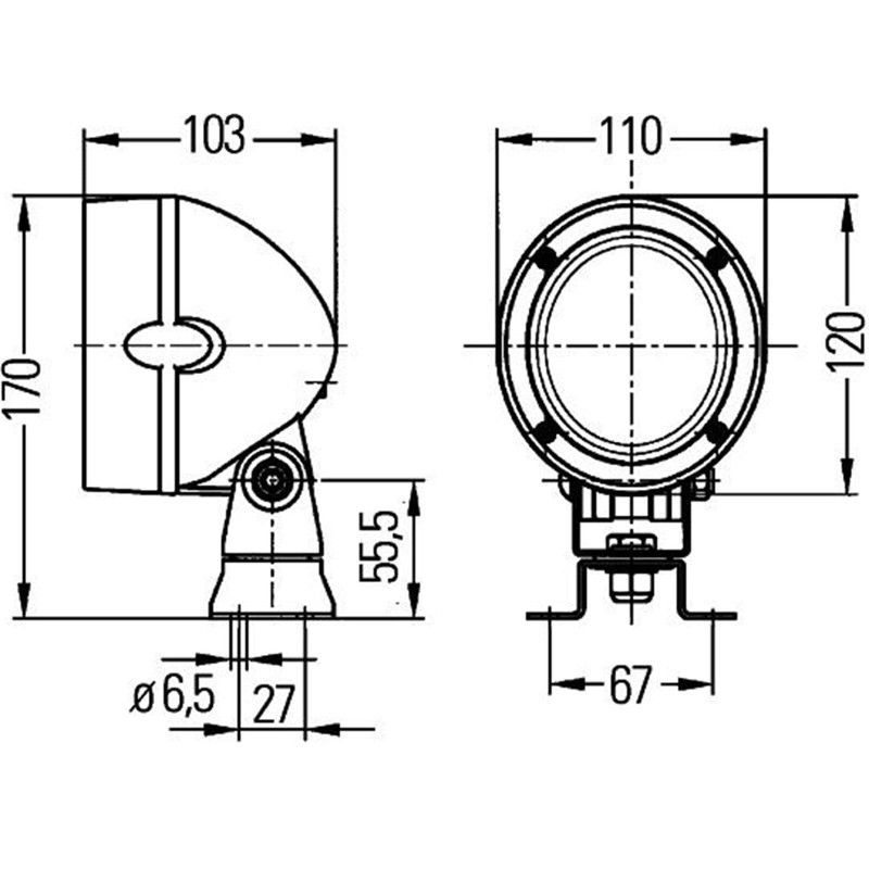 HELLA 1GM 996 134-081 Halogen-Worklight - Mega Beam - 12/24V