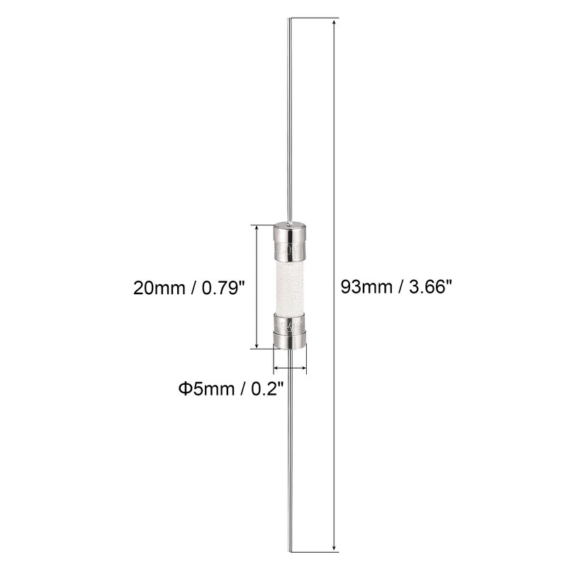 sourcing map Slow Blow Fuse Time Delay Lead Wire Ceramic