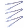 Set of 3 Clear Plastic Food Service Tongs. Dishwasher Safe