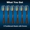 FitMount 6 Pack Toothbrush Replacement Heads Compatible with WaterPik Sonic