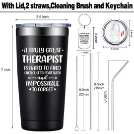 Grifarny Therapist Gifts Mental Health - Physical Therapist Gifts for Women - Christmas, Therapy Gifts for Therapist - A Great Therapist is Hard to Find - Therapist Tumbler Cup 20oz