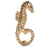 NKlaus Maritime Bottle Opener Seahorse Brass Gold 5 x 12