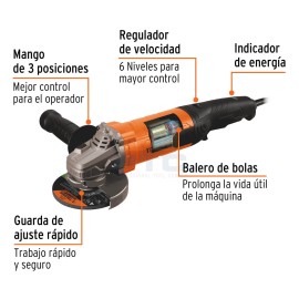 Truper ESMA-45110 Angle grinder 4-1/2" 1100 W, professional