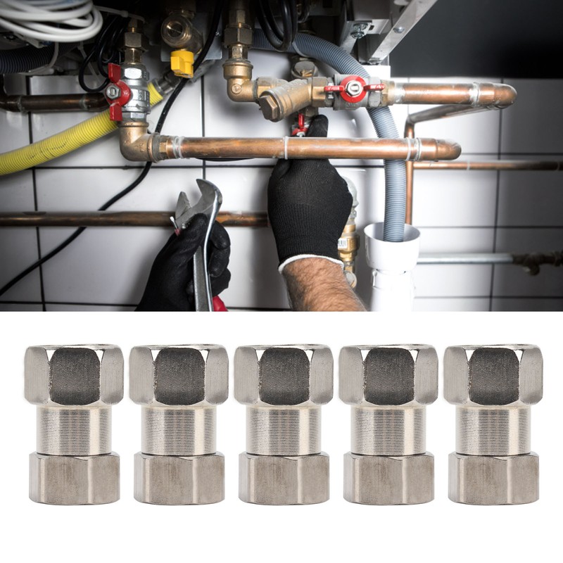 5PCS Plumbing Fittings Stainless Steel Female Thread Pipe Adapter Fittings