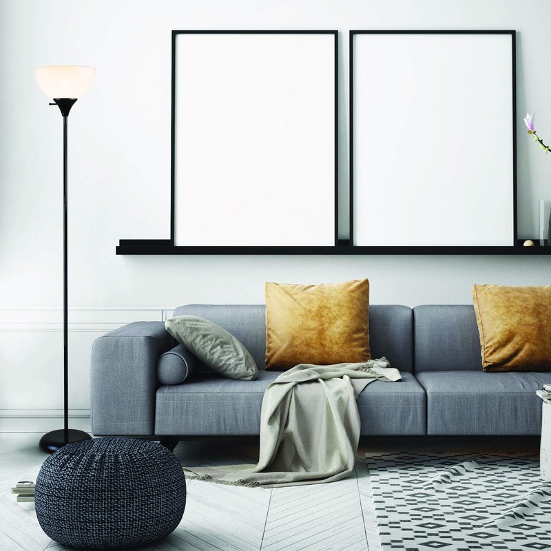 Newhouse Lighting 71-in. Charles Black Modern Standing Lamp NHFL-CH-BK, Floor