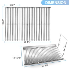 Htanch 20.4 inches Stainless Steel SZ3509 Fire Grate Hanger and Ash Drip Pan with 3 Pcs 19 3/4" Cooking Grid Grates for Chargriller 5050, Chargriller 5072, 4000, 5252
