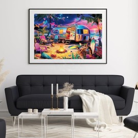 77iiAii Diamond Painting Adult Diamond Painting Pictures Landscape, 5D Daiments Painting Set, DIY Beach Holiday Diamond Painting Craft Set as a Gift, for Relaxation and Wall Decoration (30 x 40 cm)