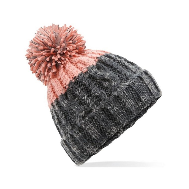 Beechfield B437 Apres Beanie - Azure Blue/Oxford Navy