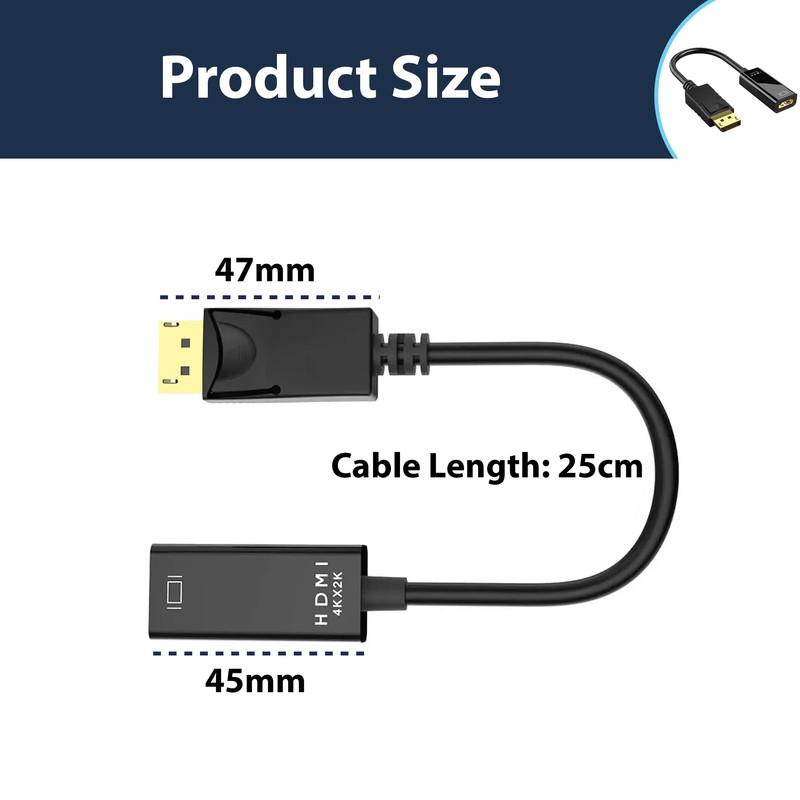 Pipestation DisplayPort to HDMI | 4K DP to HDMI Adapter