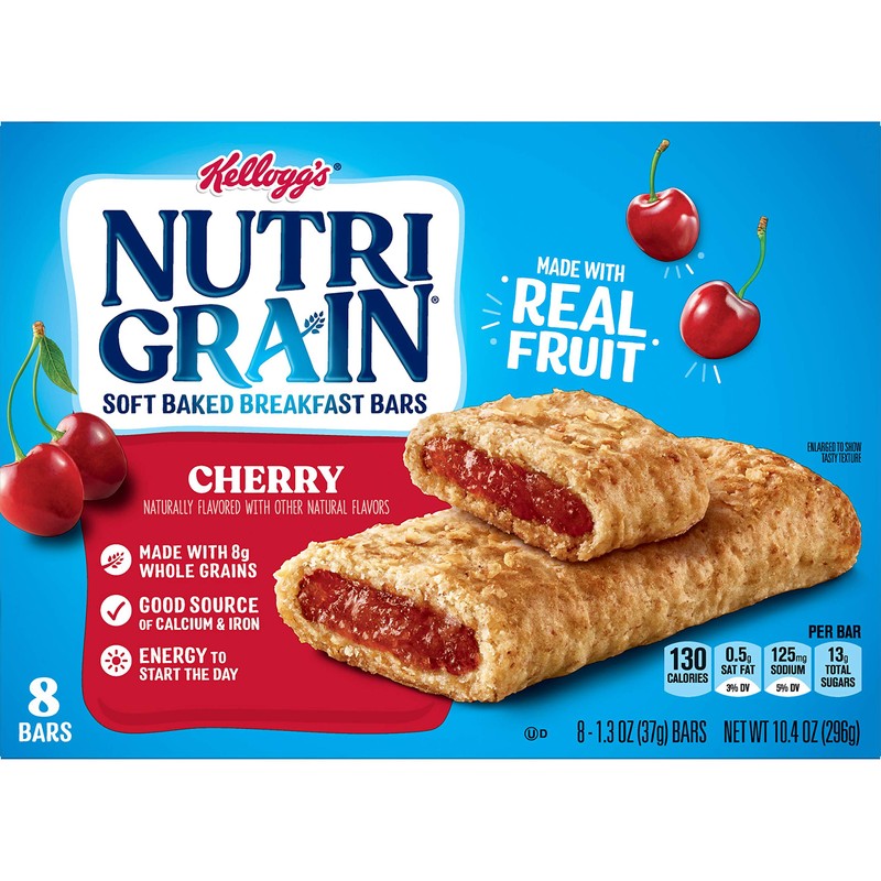 Kellogg's Nutri-Grain, Soft Baked Breakfast Bars, Cherry, Made with Whole