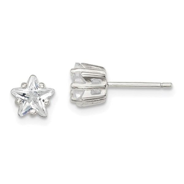Auriga Fine Jewelry 925 Sterling Silver Star Cut Cubic Zirconia
