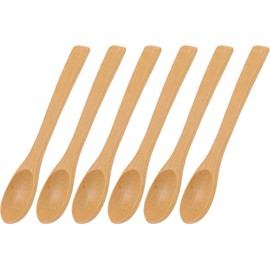 Mix&Home Cucharas de Bambú para Agitador de Café, 6 Piezas, Mango Largo, 13 x 2,2 cm, Reutilizables, para Cocina, Hogar, Restaurante