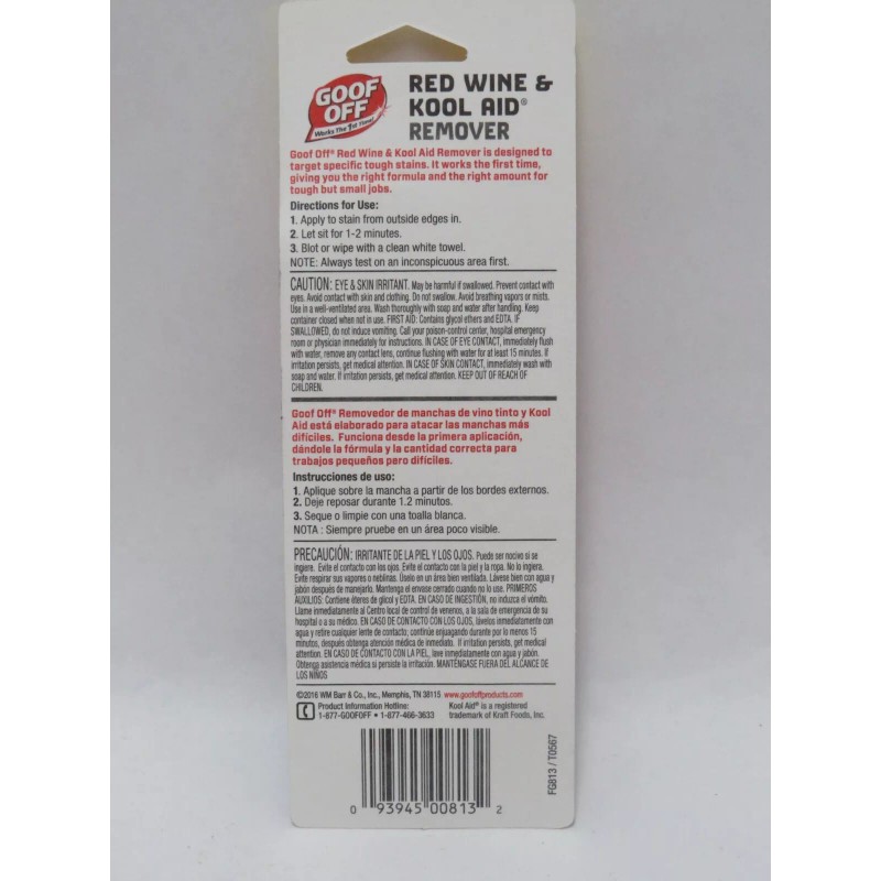 GOOF OFF Red Wine & Kool Aid Stain Remover 0.62