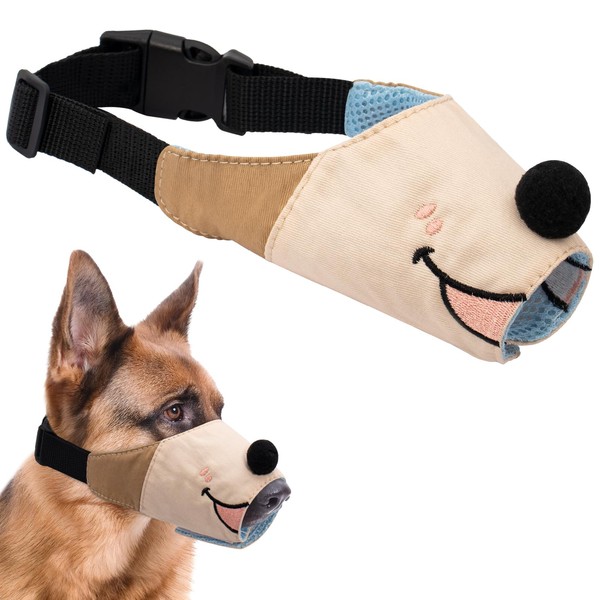 Coppthinktu Dog Muzzle Mouth Guard, Cute Cartoon Muzzles to Prevent