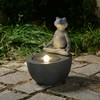 Meditating Frog Polyresin Fountain with LED Lights