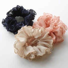 JewelVOX Chou Hair Accessories, Chiffon Fabric, Drape, Simple, Women's Volume, Hair Ornament, Hair Clip, Stylish, Adult, Stylish, Black