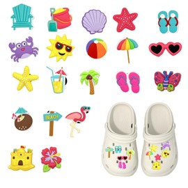 NVGVUP 20 Pcs Shoe Charms for Croc Charms for Kids, DIY Cartoon Accessories for Crocs Charms Girls, Summer Shoe Pins for Crocs Jibbitz, Applicable Children Decorate Bracelets