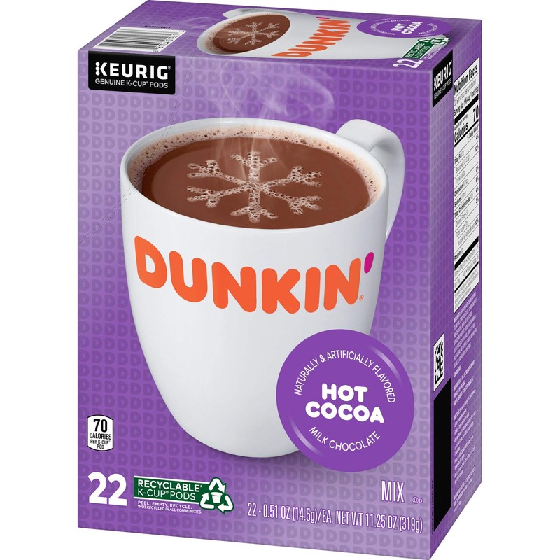 Dunkin' Milk Chocolate Hot Cocoa, 22 Keurig Pods