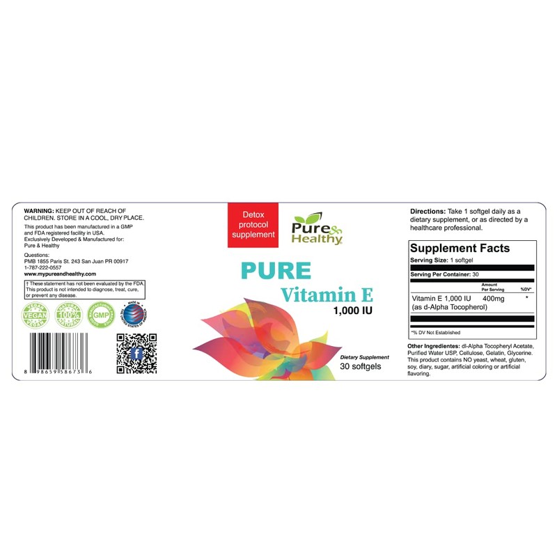 Pure & Health Pure Vitamin E 1000 IU - 30