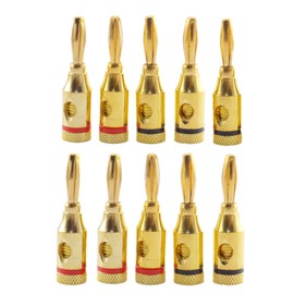 JZK 10 pcs 4mm Plated Audio Speaker Banana Plugs Jack connectors for cabling Musical Audio Home Theater