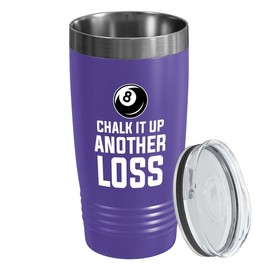 Billiard Purple Edition Viking Tumbler 20oz - Chalking up - Pool Player Gifts Table Rail Balls Chalk Cue Sticks