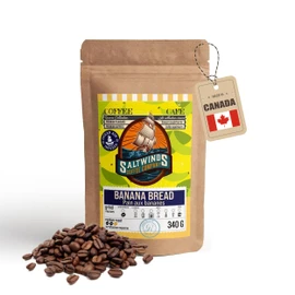 Banana Bread Whole Bean Coffee by Saltwinds Coffee Company (340g) | Medium Roast | 100% Arabica | Low Acid | Delicious Flavoured | Freshly Roasted in the Maritimes | Made in Canada