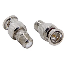 F to BNC Connector, 2-Pack BNC Male to F Female Coax Adapter 75 Ohm, RG6, RG59 Connector for Scanner and Camera, Cannot Be Used on TVS, Antennas or Computers