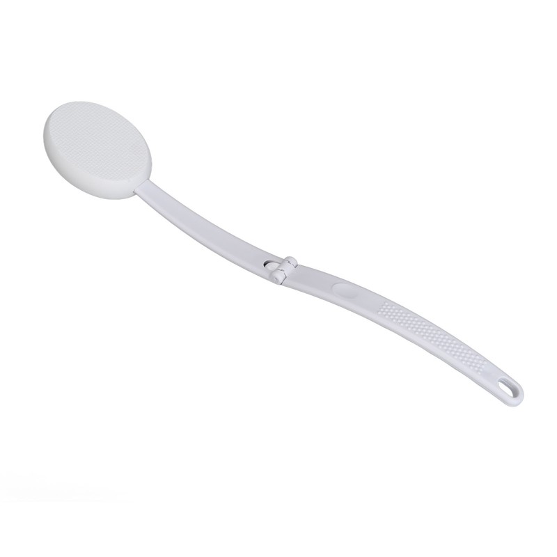 Folding Curved Handle Bath Brush with 2 Heads Anti Slip