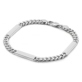 Dankadi Men 4-6mm Miami Cuban Link Bracelet Rhodium Plated Hypoallergenic 925 Sterling Silver Fine Jewelry Hip Hop Cuff Chain Bangles For Women Birthday Gift (4MM Silver, 8 inch)