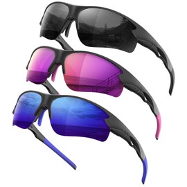 Polarized Sports Sunglasses for Men and Wome - UV Protection Half Frame Sun Glasses for Running Baseball Fishing