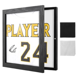 Axrivonte 1 Pack T Shirt Display Frame,13" x 13" Black Jersey Displays Frame Case,1" Depth of Usable Space Shadow Box, Display Case for Shirts, Jerseys, Memorabilia