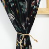 Labhanshi - Cortina estampada de terciopelo de algodón negro con