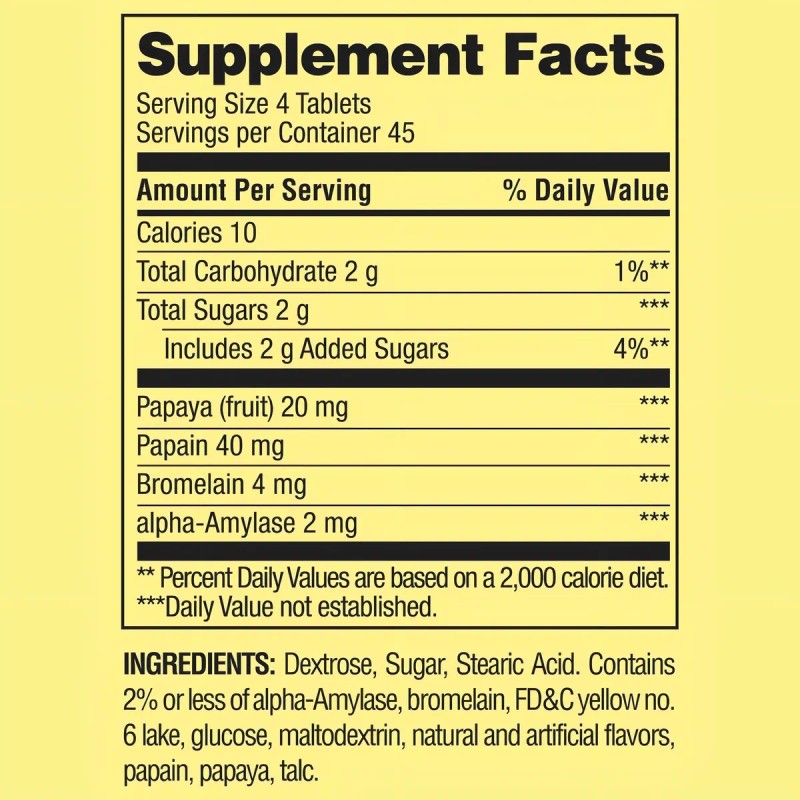 Enzimas Digestivas Papaya Digestión Probiotico 180 Eg E25 Sabor Nd