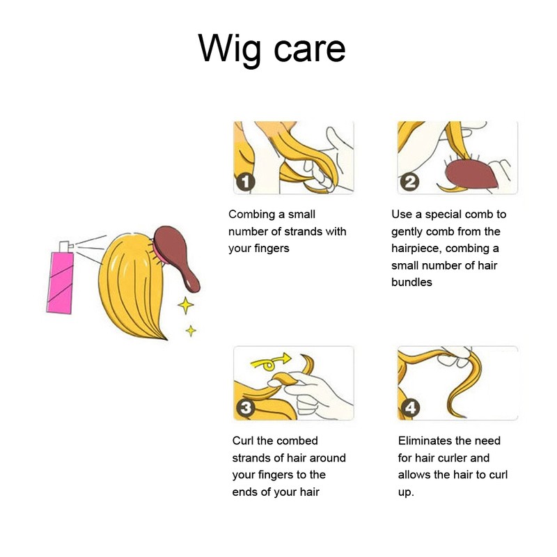 Long Straight Wigs Women Female Full Bangs Synthetic Hair Blue